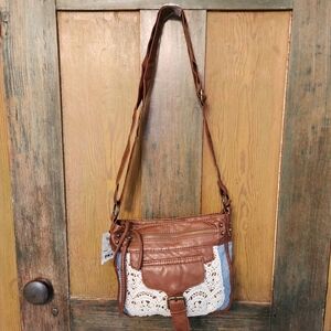 Mudd Denim and Crochet shoulder/Crossbody bag